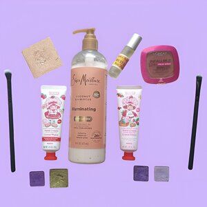 Eyeshadow, Lotion, Blush, Highlighter, Makeup Bush, Bundle